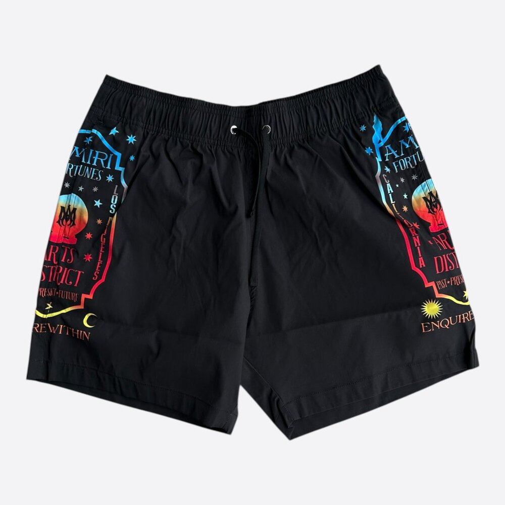 Amiri Black & Multicolor Fortune Logo Swimshorts